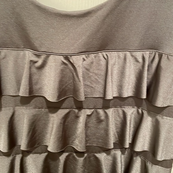 Metallic Silver Ruffle Dress - Picture 2 of 6